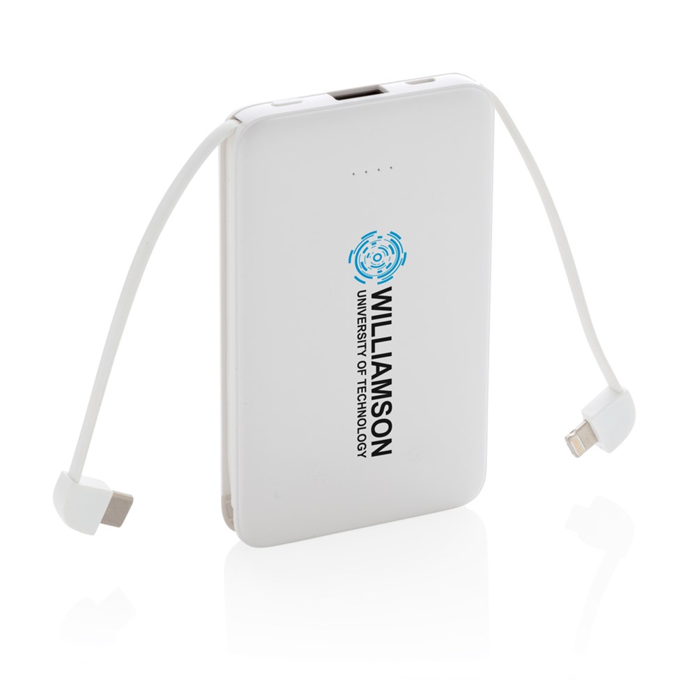 5.000 mAh Powerbank mit integriertem Kabel