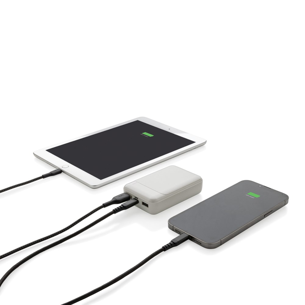 10.000 mAh Powerbank aus RCS Standard recyceltem Kunststoff